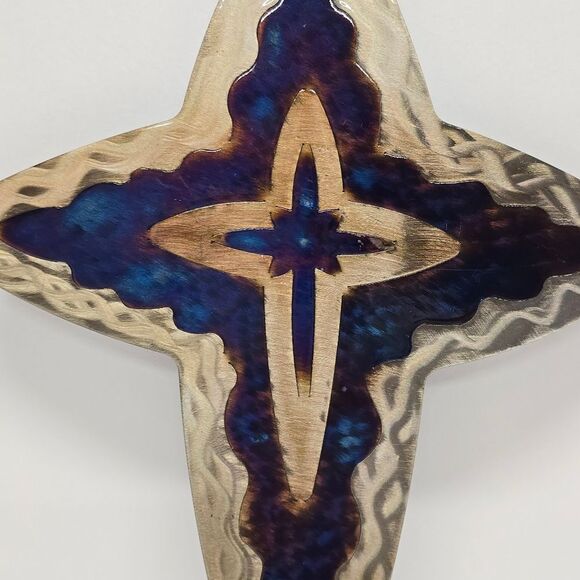 David Broussard Signed Jeweled Steel Infiniti Cross Crucifix Wall Hanging 2006 - Picture 6 of 8